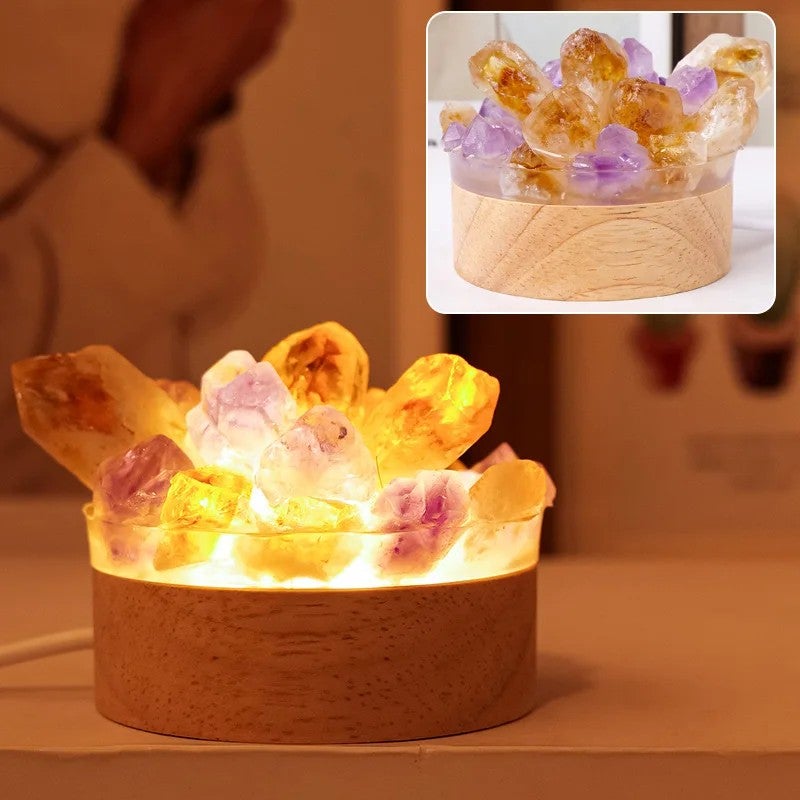 Bluejw Nature Quartz Crystal Night Light Wand Lamp - Healing Stone Cluster Decor for Bedroom Home - Image 1